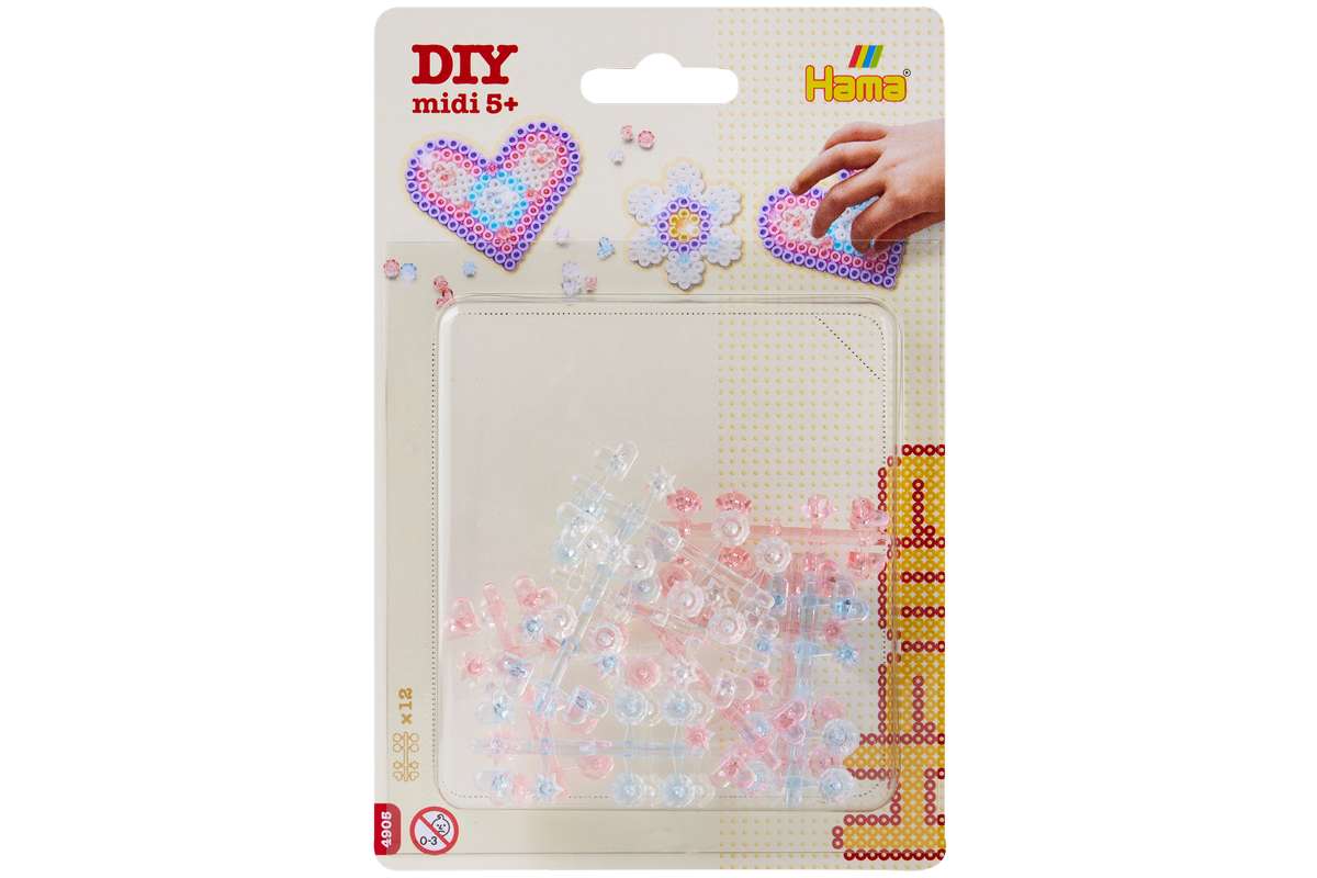 Hama gems i blister 12stk. ass. (transp./blå/rosa)